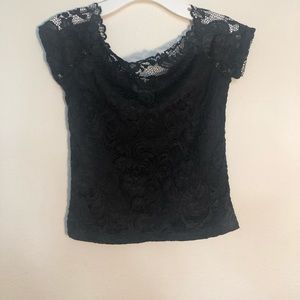 Lace crop tee